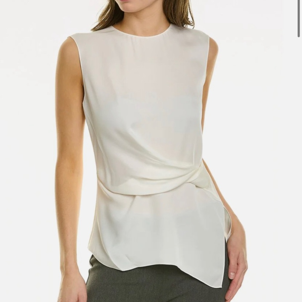 THEORY Theory twisted silk top in white size P new with tag MSRP$130